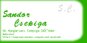 sandor csepiga business card